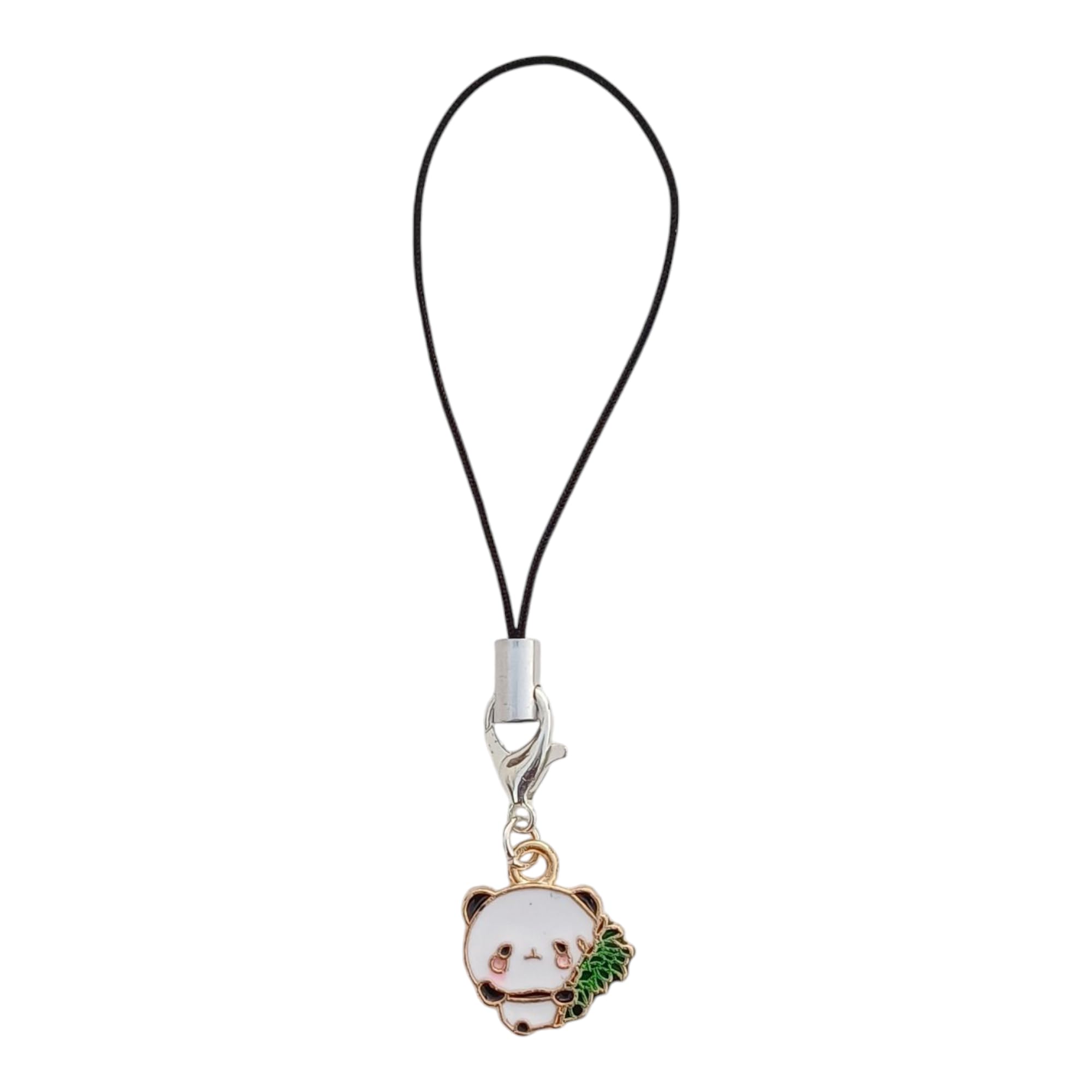 Panda Phone Charm with Bamboo Leaf Mobile Strap Keychain Black an-picture-42
