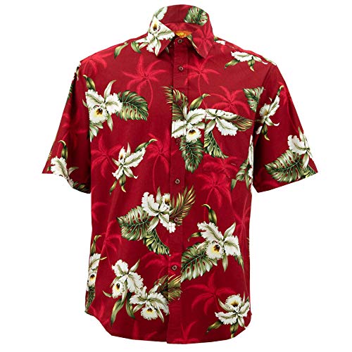 Chemise rouge palme originale à manches courtes avec motif exotique Loud Originals