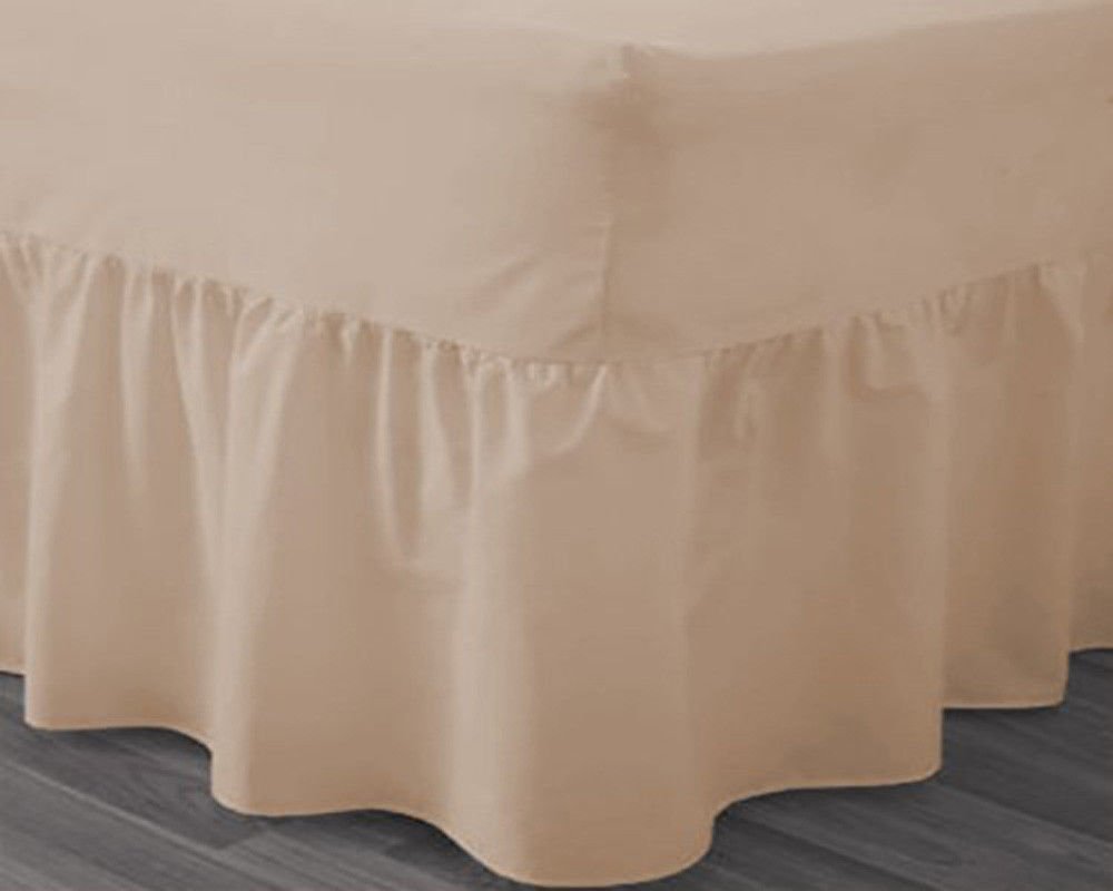 Gold Star Bedding Latte Plain Dyed Poly Cotton Easy Care Valance Fitted Sheet (, King)