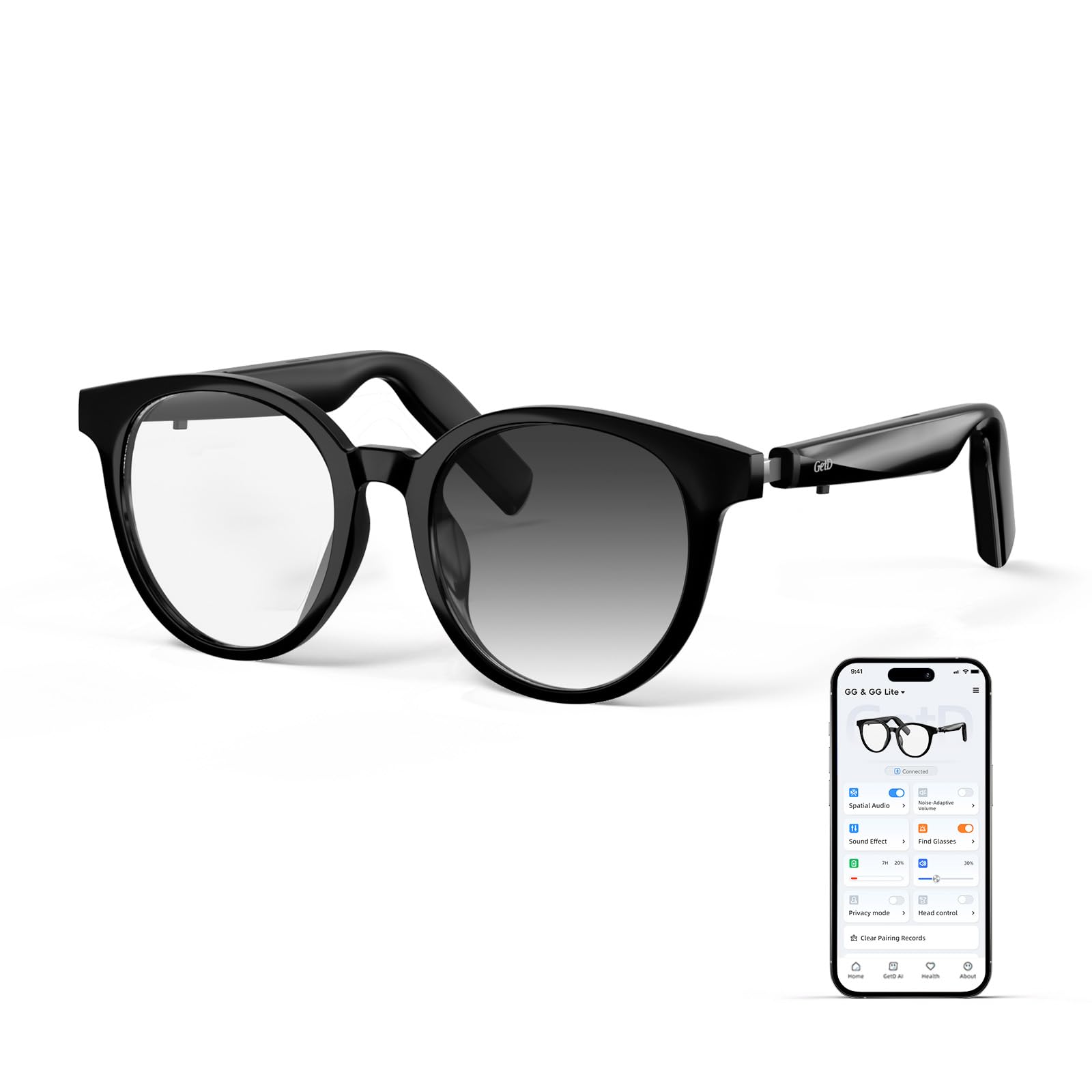 GetDAI Glasses for Men & Women, Smart Glasses Powered by ChatGPT with 148-Language Translation, Bluetooth 5.4 Sunglasses, Polarized & Photochromic Lenses, 11H Music Play for Driving, Travel, Business