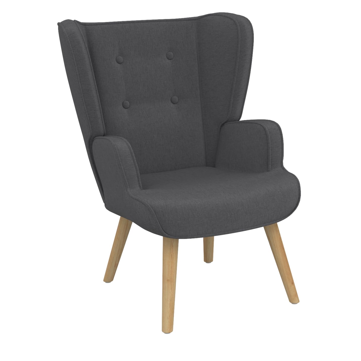 IDMarket Sven Grand Confort - Sillón escandinavo en tejido gris antracita