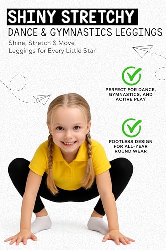 Shiny Girls Leggings for Gymnastics/Dance - Kids Leggings - Stretchy Fabric Footless Toddler Athletic Youth2