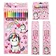 36 Stück Einhorn Buntstifte Set Einhorn Geschenke für Mädchen Bleistifte Schulsachen Aesthetic kawaii Malset Kinder für 4 5 6 7 Jahre
