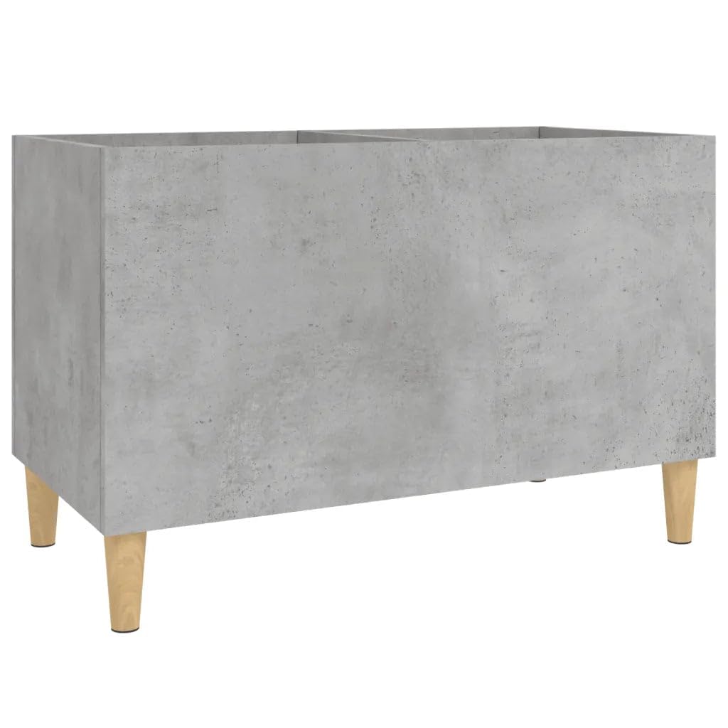 Helloshop26 Armadietto a dischi classico pratico con ampio spazio di archiviazione 74,5 x 38 x 48 cm in legno di ingegneria, grigio cemento 02_0049204