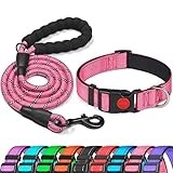 haapaw Reflective Dog Collar Padded with Soft Neoprene Breathable Adjustable Nylon Dog Collars for Small Medium Large Dogs