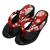 [ハセガワ] レディース 和柄 サンダル 草履 ウレタンソール 日本製 レッド/Lサイズ 24.0~24.5 cm