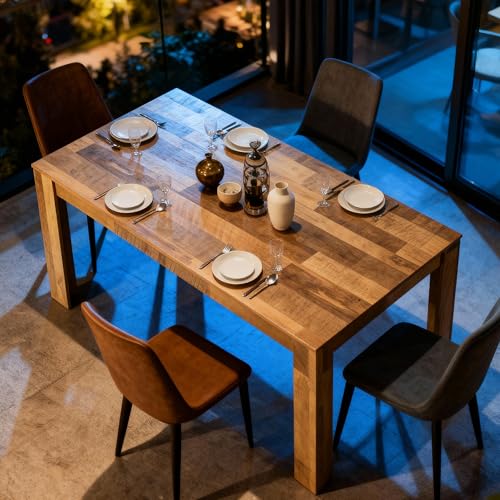 STHOUYN 71' 6ft Kitchen Dining Room Table for 6 8, Large Farmhouse Dinner Table, Wood Rectangular Long Tables for Big Family, Waterproof & Scratch Resistant (Brown)