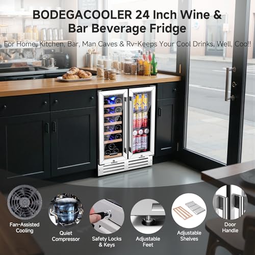 Image of BODEGA 24 Inch Wine & Beverage Refrigerator, Holds 57 Cans & 19 Bottles