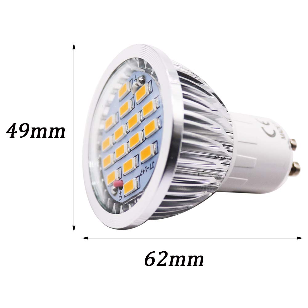 Xindaxin - Juego de 20 bombillas reflectoras led (GU10, sustituye a bombillas incandescentes de 50 W, 5,5 W, 500 lúmenes, luz blanca cálida, 3000 K, ángulo de haz de 120°)