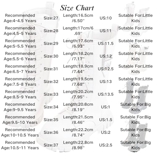 Girls Boots Knee High Lace Up Mid Calf Shoes Winter PU Leather Side Zipper Combat Boots for Little Kid Big Kid2