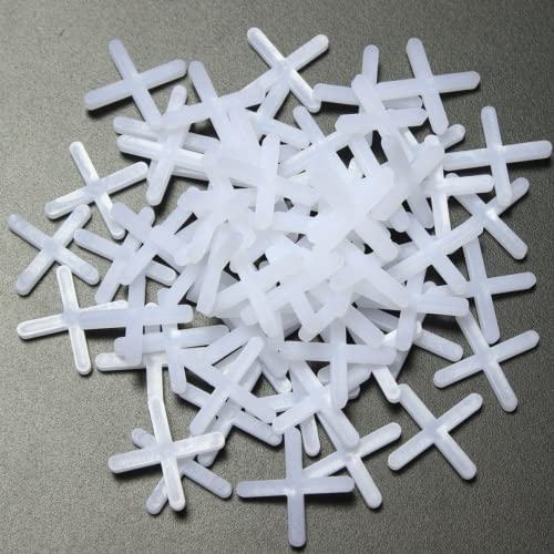 300PCS Tile Spacers Decorative Tile 2mm Tile Spacers Plastic Cross Tile Gasket Slab Spacers for Tile Fixing Mat Road Mat Garden Slab Tile Leveling