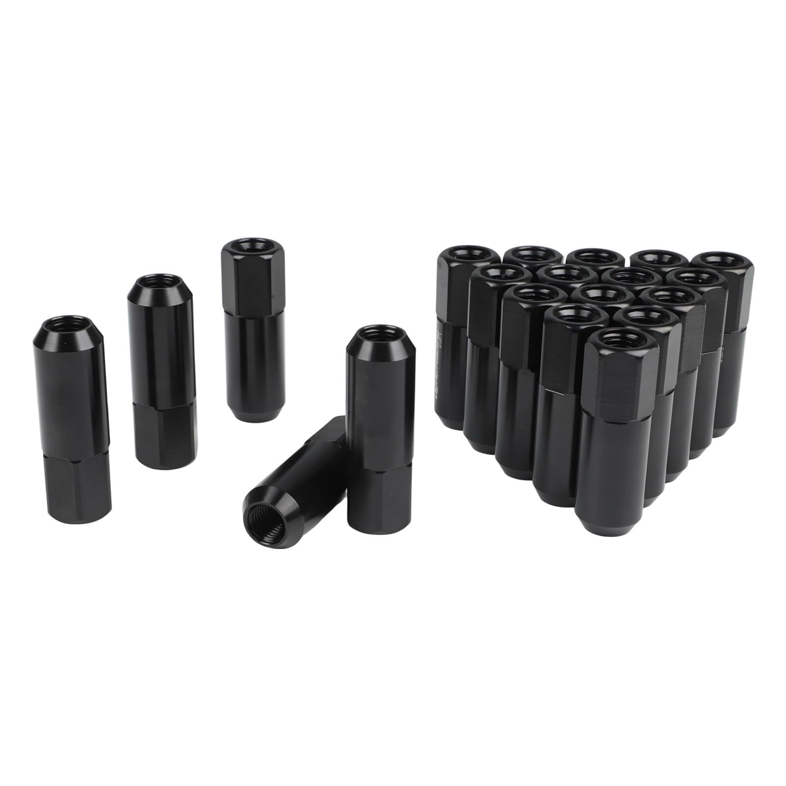 20 dadi per cerchi in lega di alluminio leggeri M12 x 1,5 60 mm, conici, viti per mozzo St per pneumatici del veicolo, nero