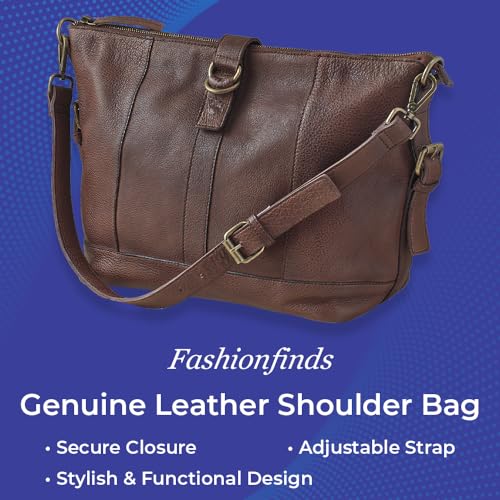 Genuine Leather Shoulder Bag, Rich Chocolate Brown Purse for Women, Handbag with Multiple Pockets, Top Zip Closure, Adjustable Strap2