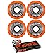 Labeda Asphalt Inline Roller Hockey Wheels 68mm Orange 85A 4-Pack Bones Reds