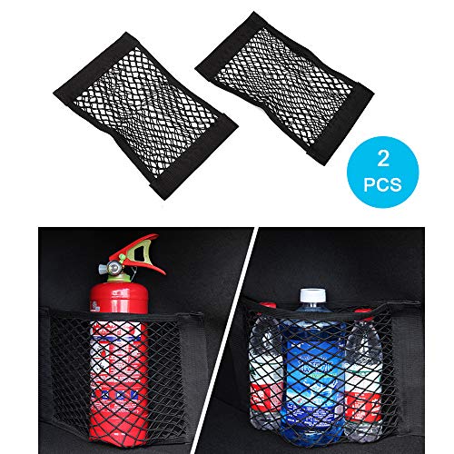 MCARCAR KIT Universal Trunk Organizer Rear Seat Back Cargo Mesh Net Flexible Nylon