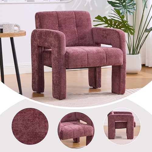 Sillón Chenille Plegable Rojo miniatura 3