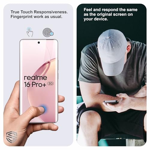Image of TPU hydrogel Edge to Edge Screen Protector Guard For Realme 16 Pro Plus, Realme 15 and 15 Pro (6.8 Inch) With Installation Kit | Fingerprint Compatible | Edge to Edge Coverage