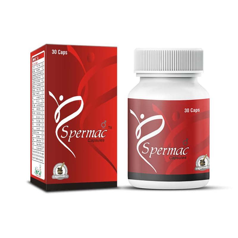 Ayush RemediesSpermac Capsules with Tribulus Terrestris Linn, Asphaltum Panjabinum, 60 Capsules, 1 Month Supply