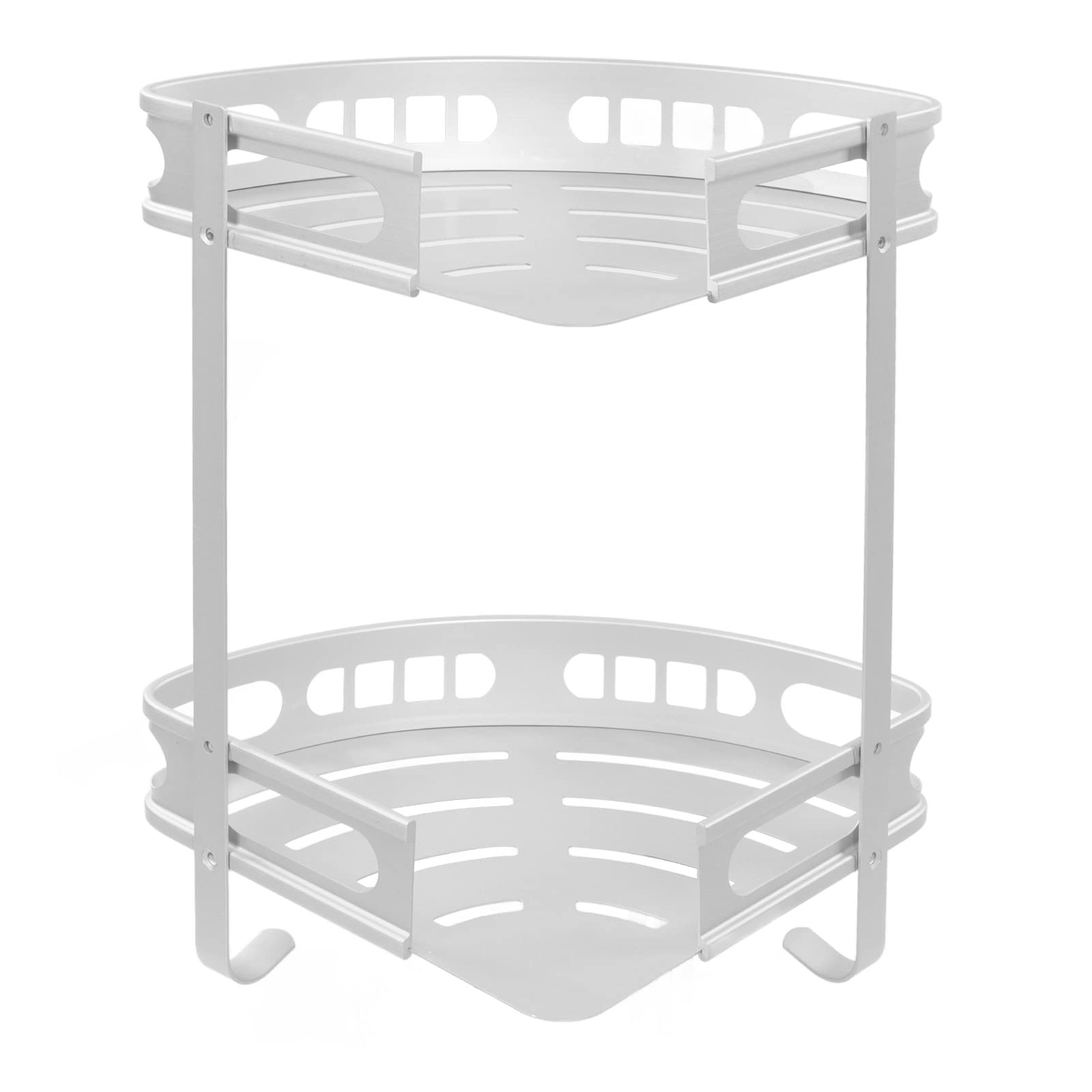 2Pcs Shower Corner Organizers Wall Mounted Triangular Shower Shelf Aluminium Alloy Corner Shower Shelf Corner Shower Caddy Multifunction