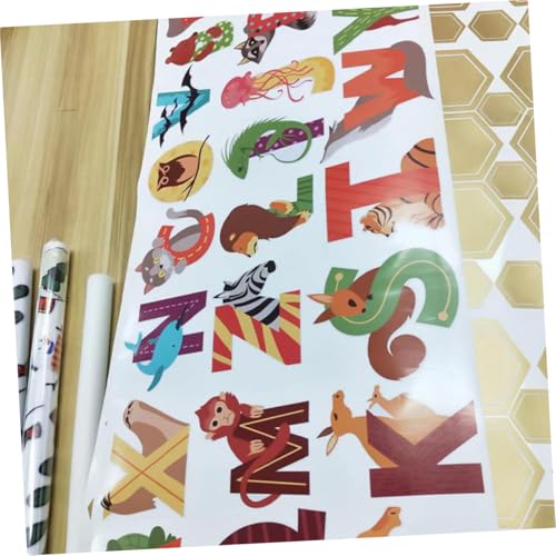Vinilo decorativo alfabeto y animales para pared, 26 piezas miniatura 6