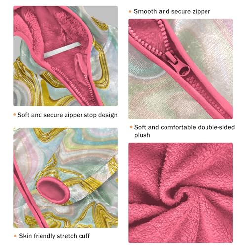 OTVEE Neon Colorful Golden Marble Kids Hoodie Jacket Fall Spring Full Zip Warm Outwear Coat3