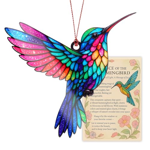 Hummingbird Gifts for Women for Mom, Friends - Valentines Day Gifts for Women - Unique Gift for Womens -Christmas Ornaments - Hummingbird Suncatcher Christmas Ornament