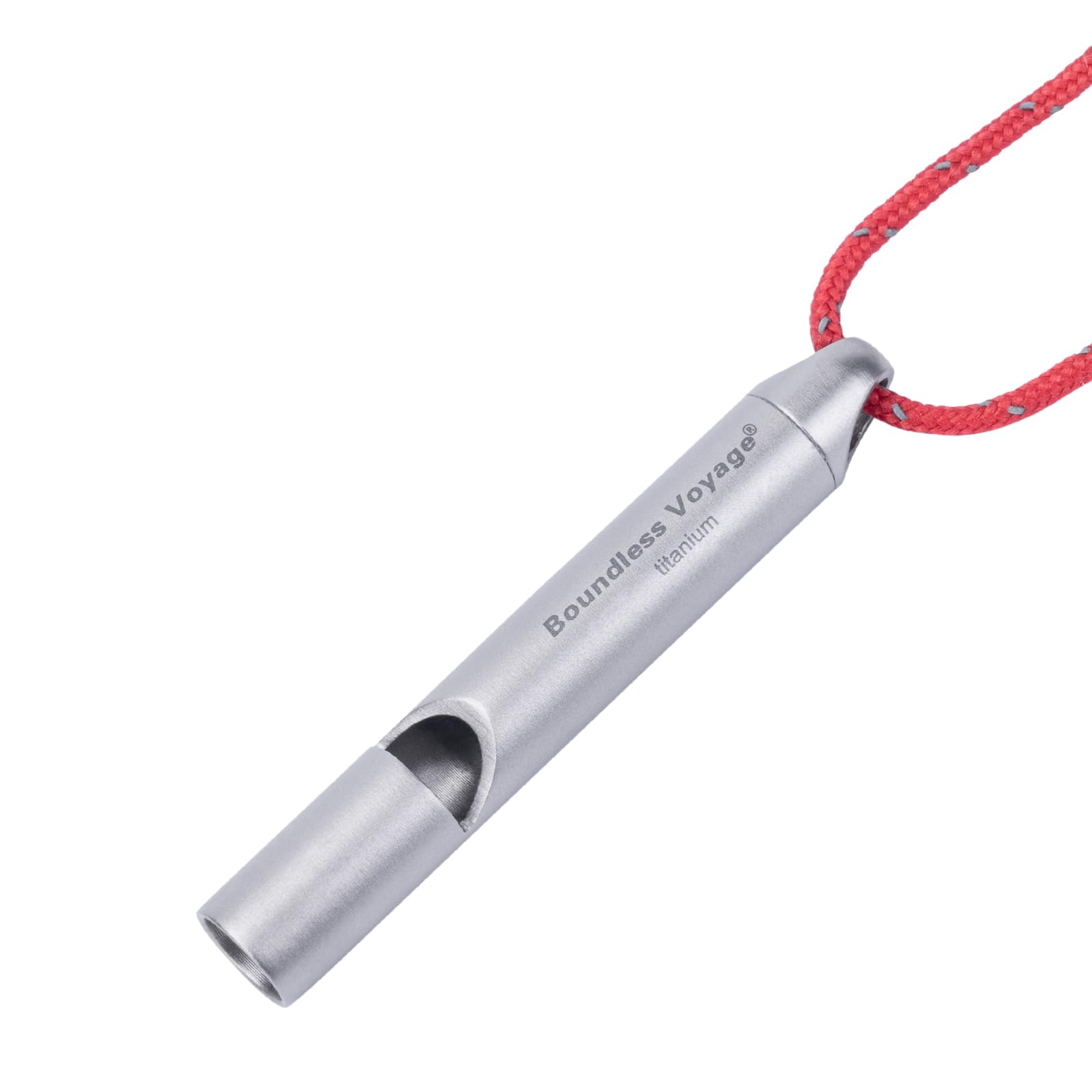Boundless Voyage Titanium Emergency Whistles Camping Signal Whistle with Lanyard Loud for Boating Backpacking Fishing Kayak Dog Training Ti9014O (1pcs)