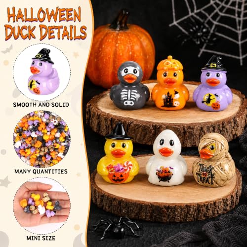 120Pcs Halloween Mini Resin Ducks 6 Spooky Style Miniature Halloween Party Favors Gift Decor by QAUYETM - Used condition - Image 5