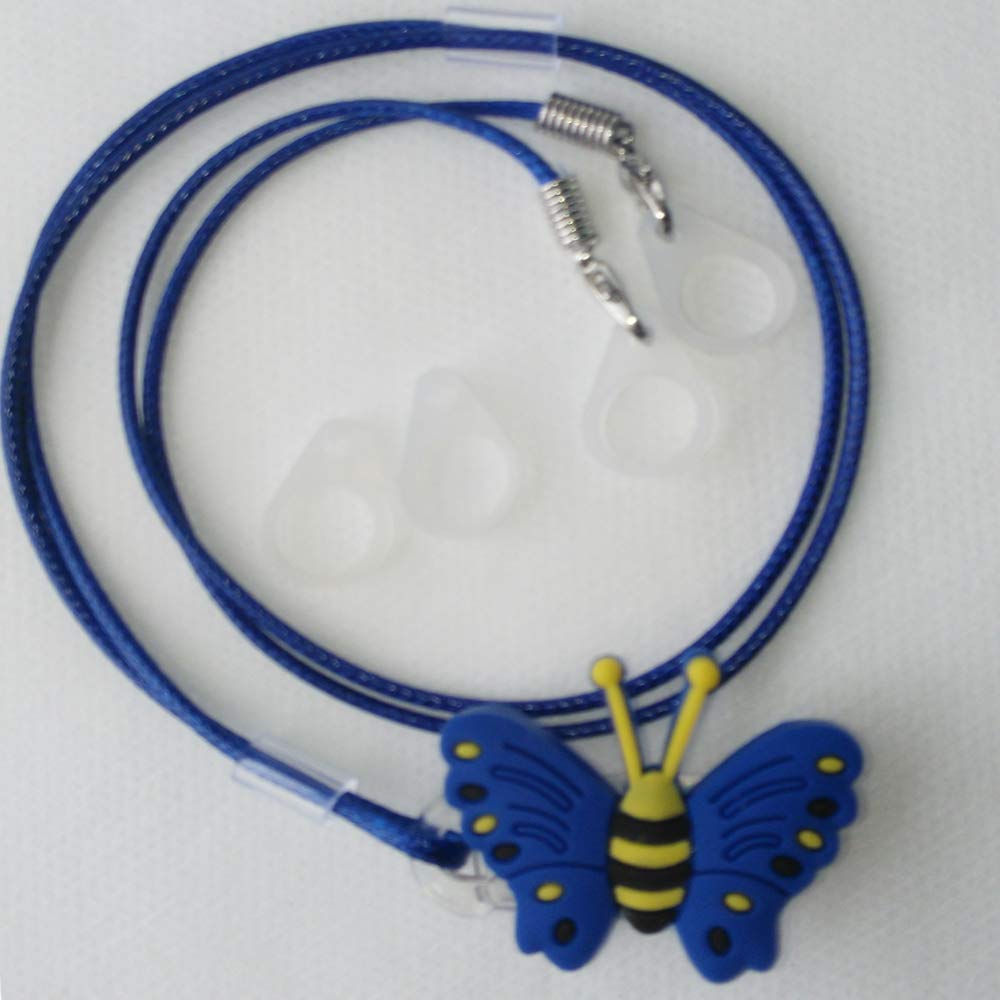 BTE Hearing Aids Clip Safty Protection Accessory @ Replaceable Silicone Loop(Blue Butterfly)