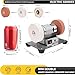 Mini Bench Grinder with 3 Wheels, Electric Multi-Purpose Grinding Machine for Metal, Wood, Knife Making, Jewelry Buffing, 6.3 x 3.5 inch Base
