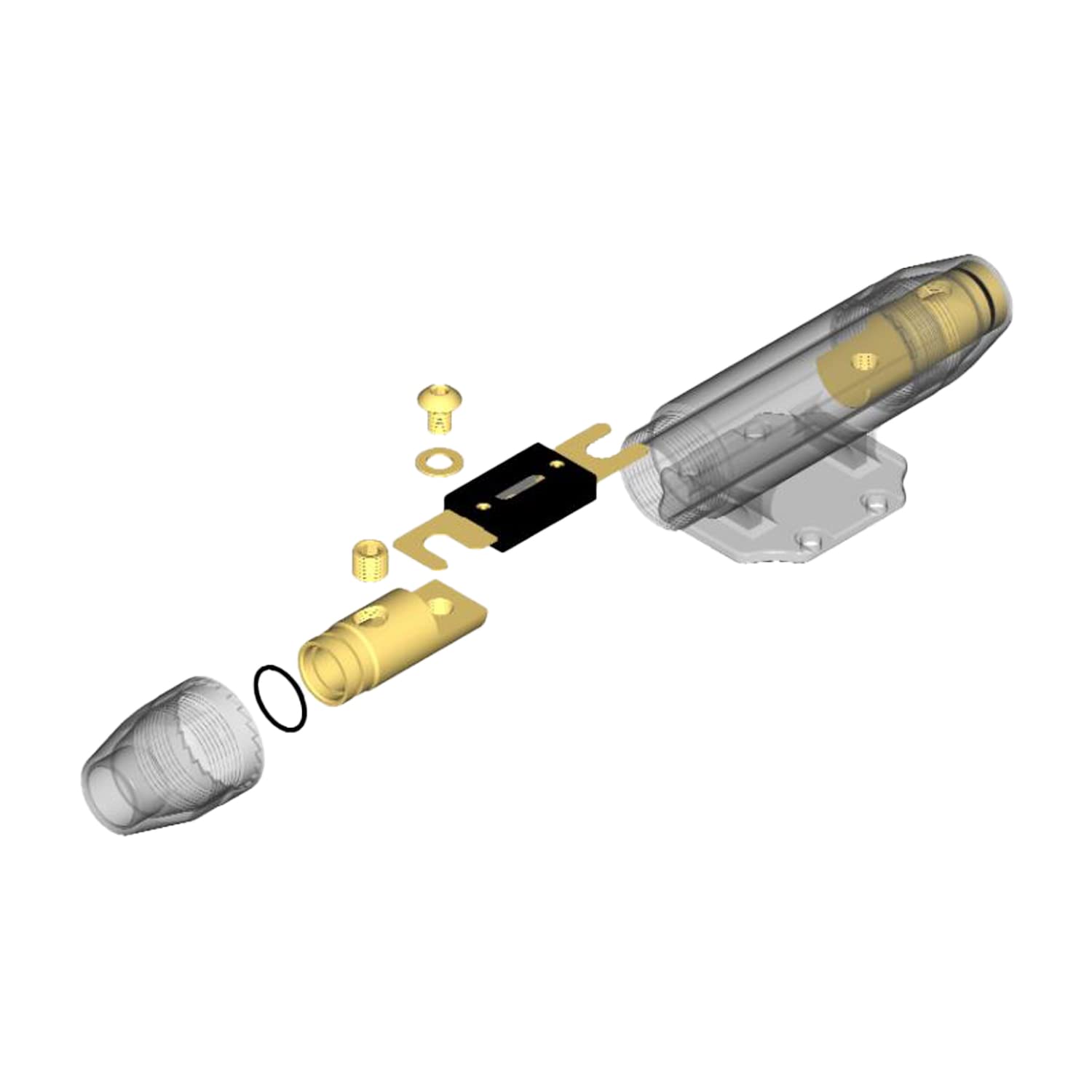 ANL Satin Nickel Porte-fusible pour 0/2/4 AWG avec Fusible ANL 100A