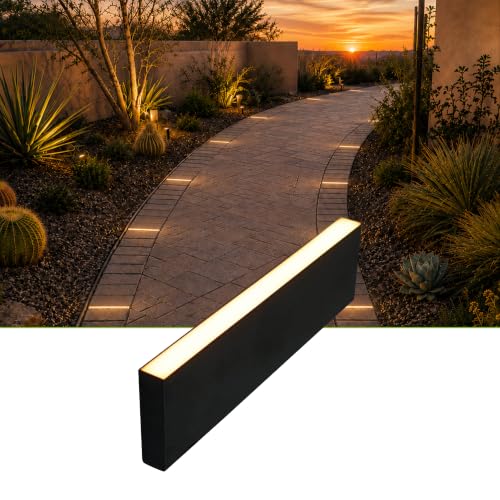 Image of LUMENGY Paver Light Slim 0.5x9 Inch (0.55x8.85), 2700K Warm White, Glare-Free Linear Lighting for Driveways, Walkways and Paver Borders, 12V Hardwired, IP67 Waterproof, Drive-Over Rated
