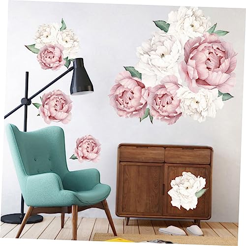 Decoración de dormitorios sin obras con póster adhesivo de peonía SHINEOFI 3