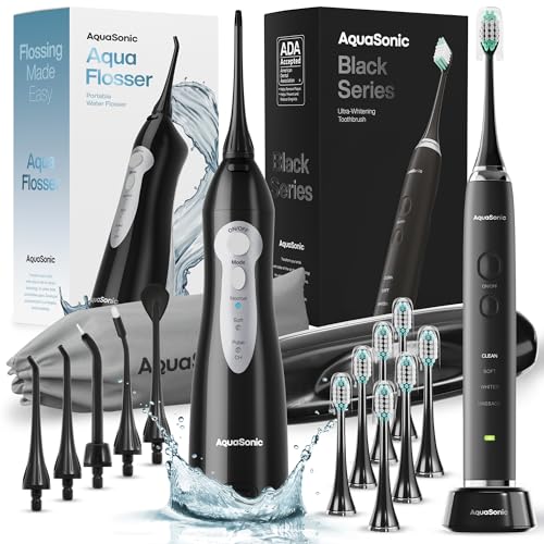 Aquasonic Black Series and Aqua Flosser Bundle