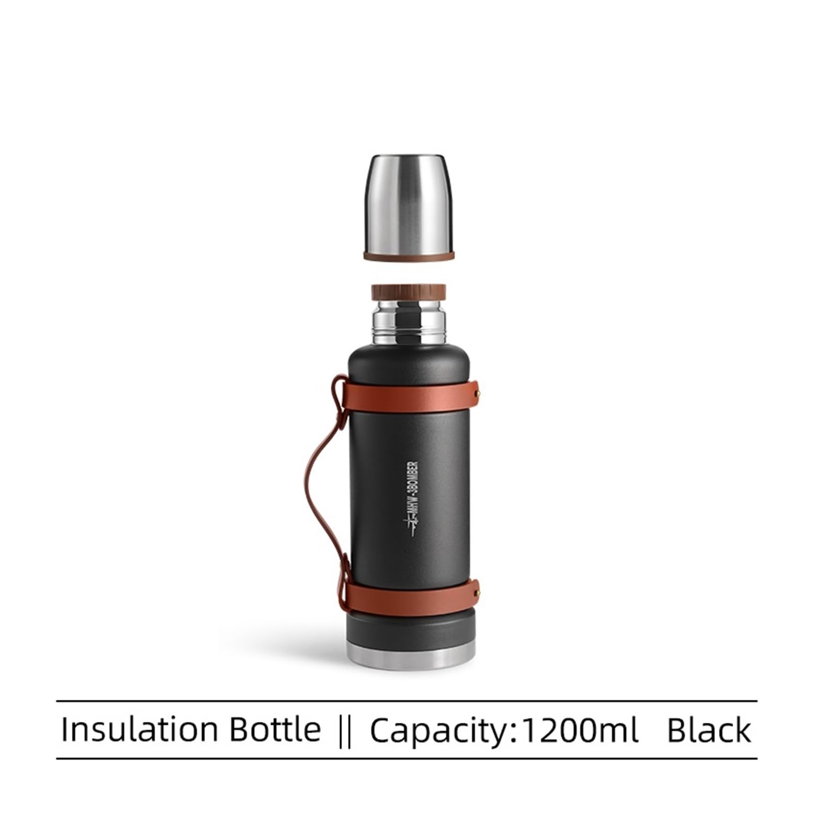 Espresso-Kaffee-Thermosbecher mit Tassen-Set, tragbarer Reise-Wasserkocher, Vakuum-Edelstahl, auslaufsicheres Camping-Zubehör