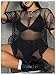 Verdusa Women's Plus Size Y2k Gothic Tops Sheer Mesh T Shirt Fishnet Rave Outfits Top Black 3X-Large Plus
