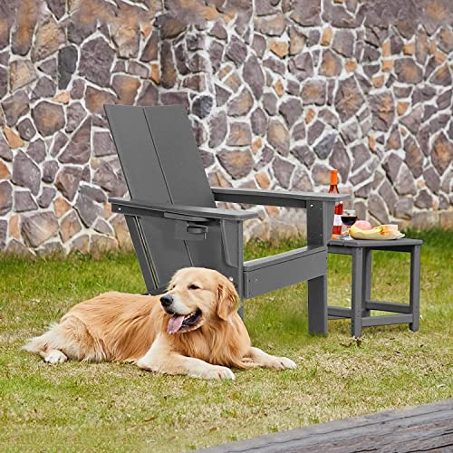 Intoboo Modern Curveback Adirondack Chair, Elegant Double Plate Design Lounge Chairs, Recycable Hdpe Chairs For Outdoor Patio Pool #TOP1