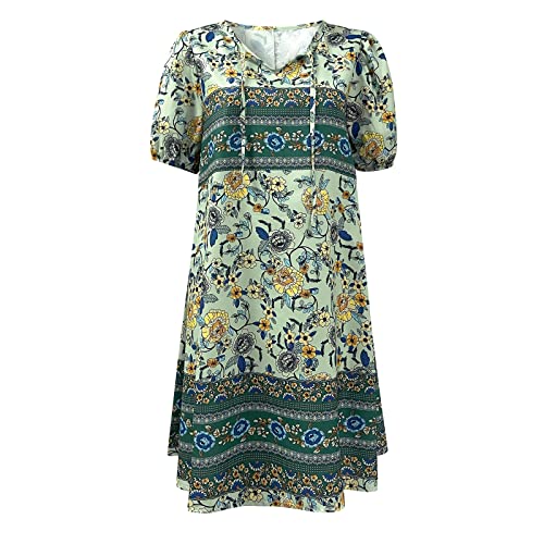 Robe à manches courtes fleurie bohémien pour les vacances - 4