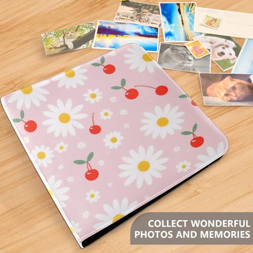 Álbum de Fotos de 3 Anillos Autoadhesivo DIY Scrapbook Cherries y Daisies Floral 40 Páginas 8x10 para Recuerdos miniatura 5