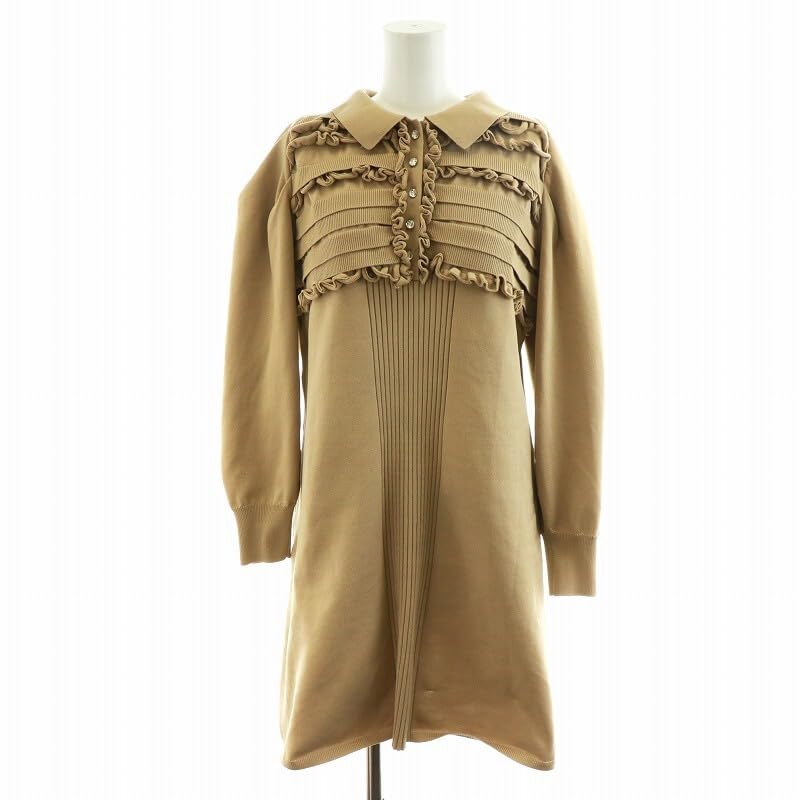 Amazon.co.jp: ファーファー furfur 24 ビジューボタンフリルニット  