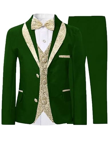 Boys Slim Fit Occasion Wear,Kids Formal Wedding Suit Set,Toddler Suits For Boys 4T Green #TOP7