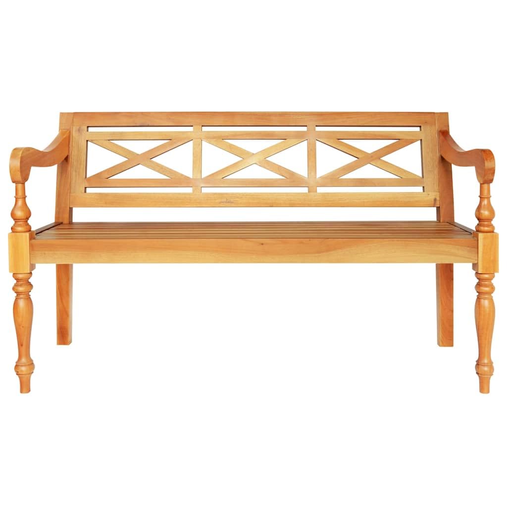 Banco Batavia 123 cm de madera maciza de caoba marrón claro