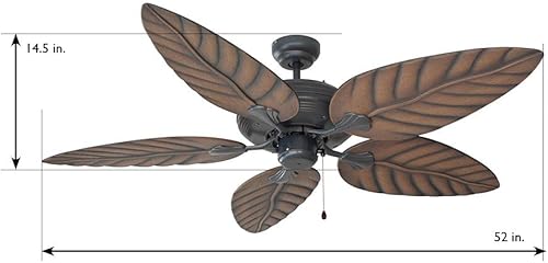 Miniatura 8 de Design House 154104 Martinique Ventilador de techo para interiores y exteriores de 52 pulgadas bronce aceitado