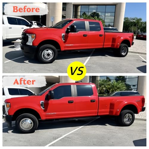 Image of 4pcs 17 Anti Rust Wheel Simulators Fit for 2005-2025 Ford F-350 F350, 8 Lug Waterproof Replacements Bolt On Polished Stainless Steel Dually Hubcaps Wheel Covers with Installation Tool Kit