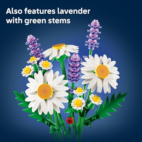 Image of LEGO Botanicals Daisies Building Toy - Artificial Flowers Crafting Kit for Girls & Boys, Ages 9+ - Kids Room Decor for Book Shelf or Desk - Gift Idea for Birthdays - 11508