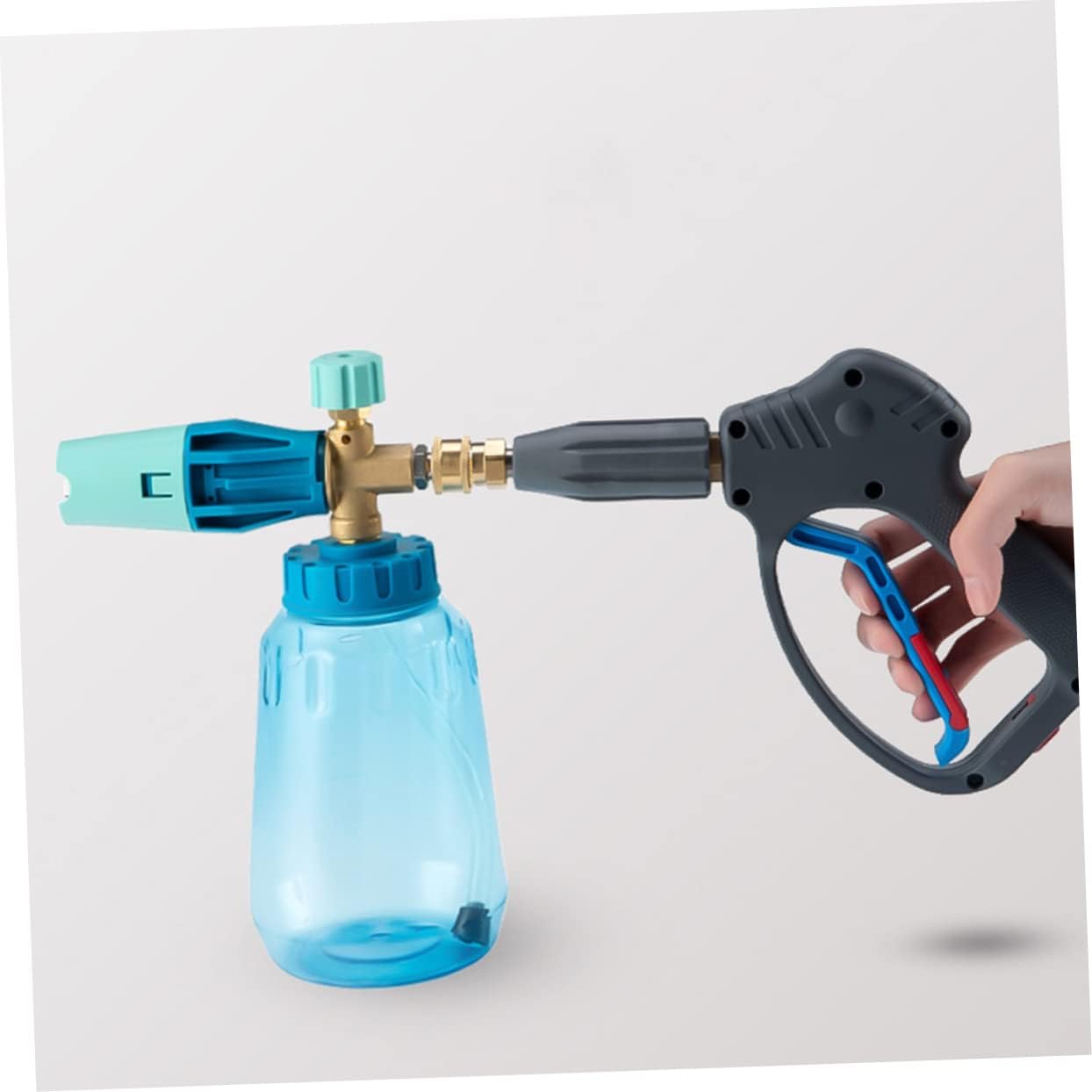 High Pressure Adjustable Water Gun for Car Wash with Foam Sprayer and Connector Heavy Duty Washing Nozzle for Gardening and Vehicle Cleaning