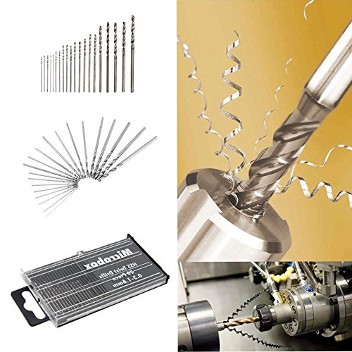 Latinaric 20pcs Mini Drill Set 0.3mm-1.6mm Twist