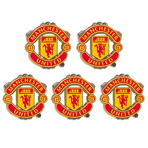 Manchester United FC Official Football Gift 5 Pack Crest Pin Badge
