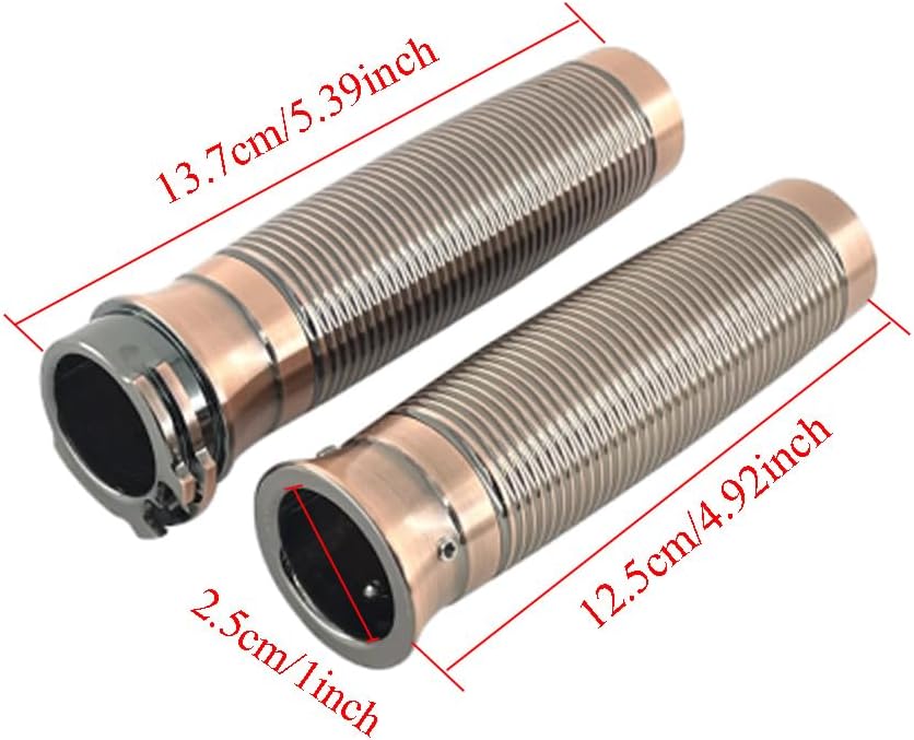 MACHSWON Motorcycle Hand Grips, 1 Pair Bronze 1" Handlebar Grip Thruster Grip, Compatible with Harley-Davidson 1984-2015