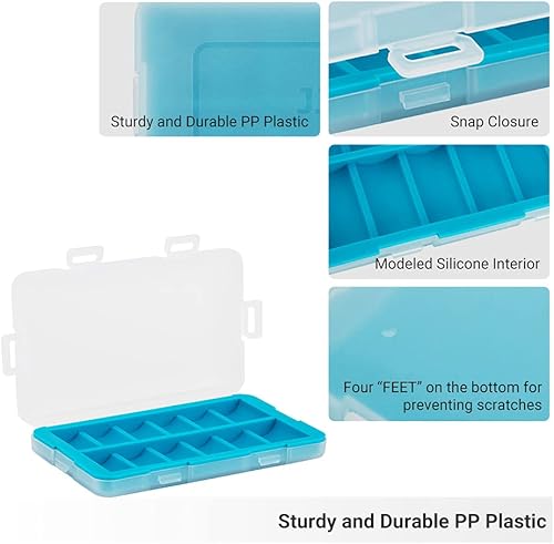 Miniatura 3 de Organizador de funda de batería CR2 de silicona, caja de almacenamiento de batería de polipropileno para 12 baterías CR2  CR15H270, resistente al